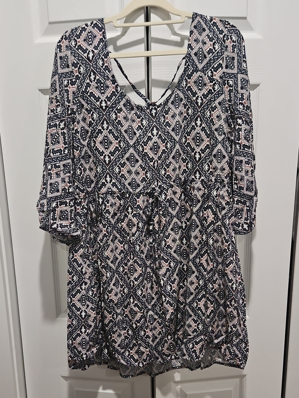 Blue Rain Geometric Mini Dress/Tunic
